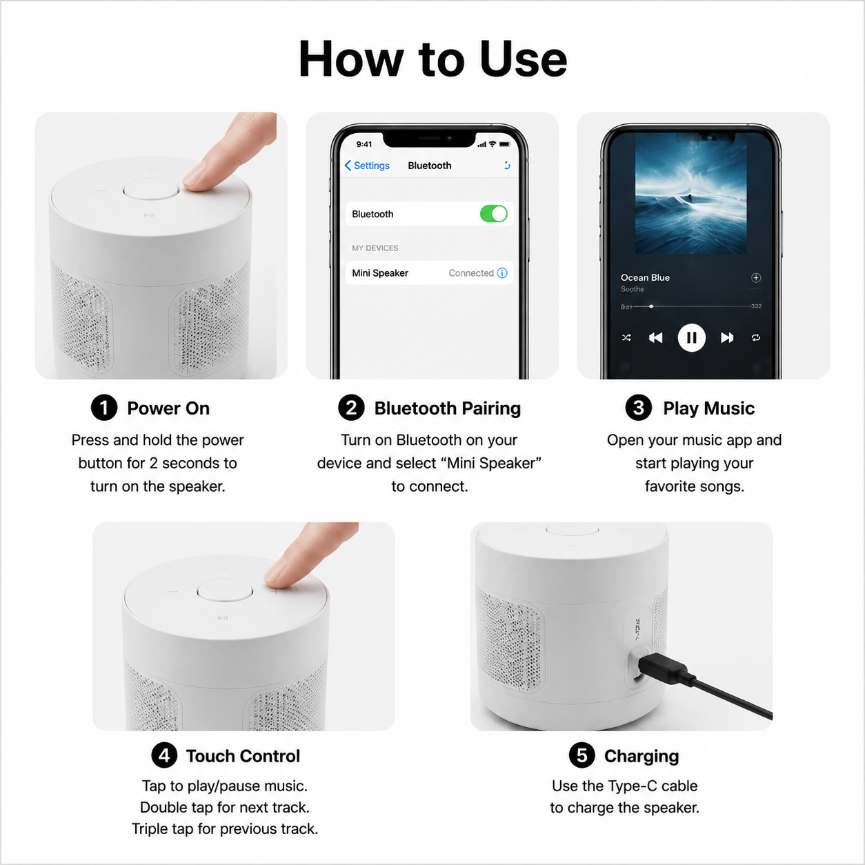 Minimalist Round Bluetooth Speaker