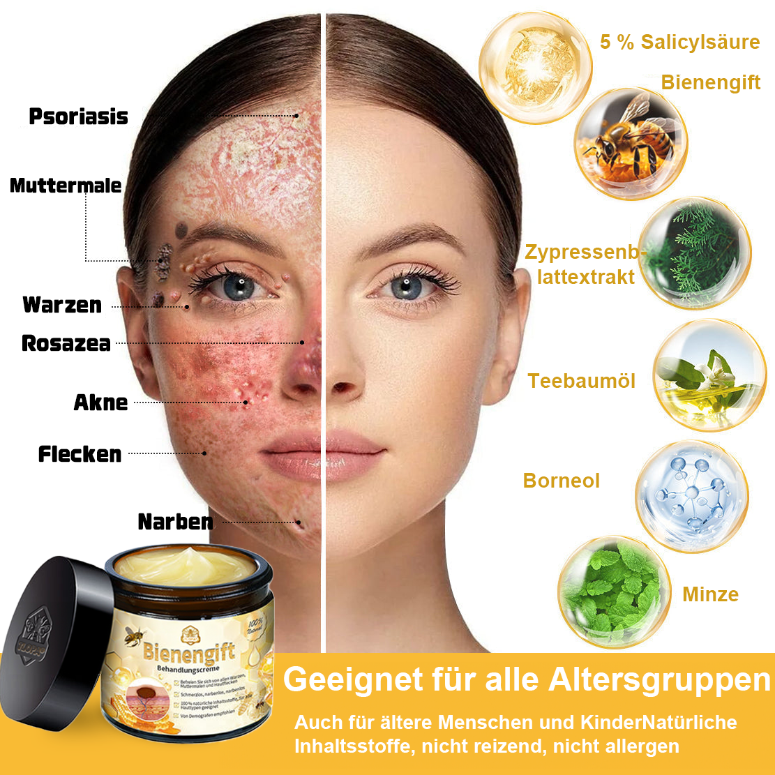 4 Flaschen-Sichtbare Verbesserung des Hautbildes