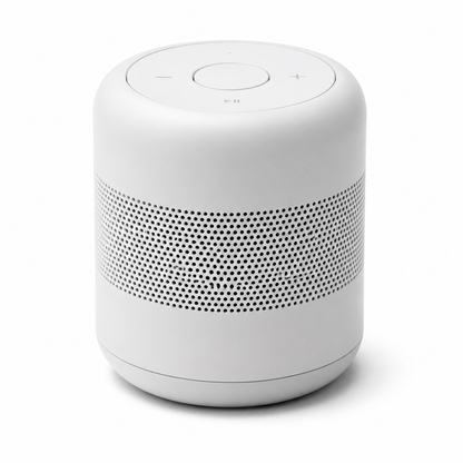 Minimalist Matte White Round Bluetooth Speaker