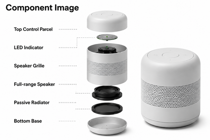 Minimalist Matte White Round Bluetooth Speaker