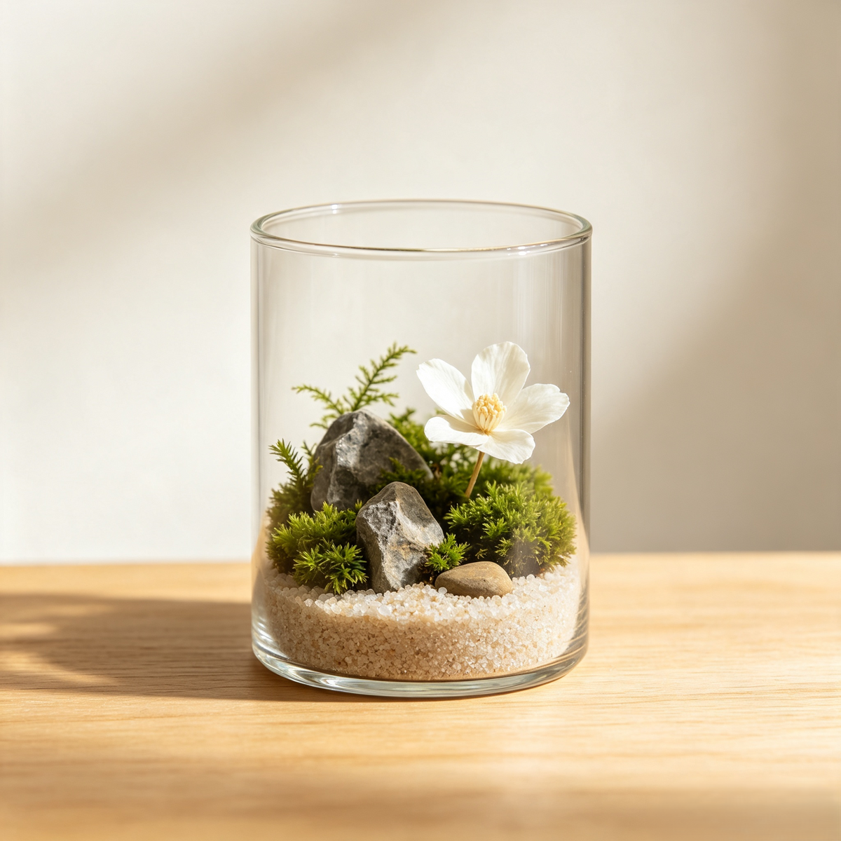 Cylindrical Clear Glass Terrarium Jar