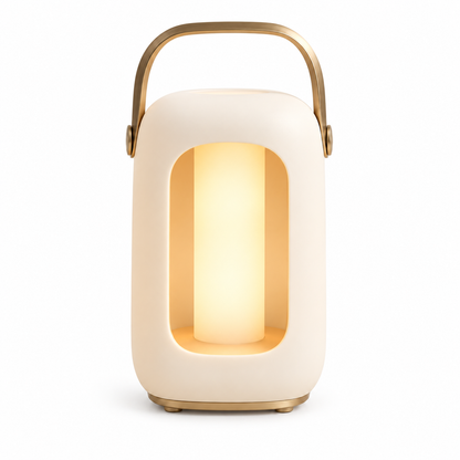 Portable Cream White LED Lantern – Minimalist Night Light with Warm Ambient Glow
