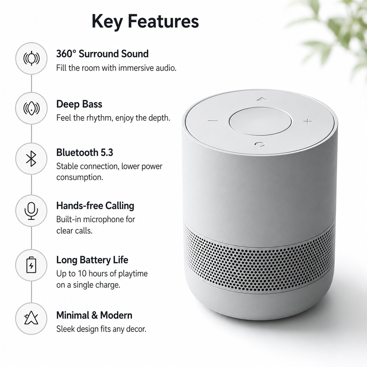 Minimalist Compact Premium Sound Bluetooth Speaker