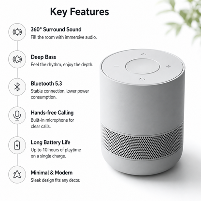 Minimalist Compact Premium Sound Bluetooth Speaker