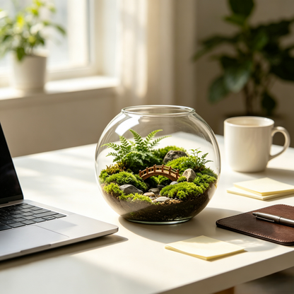Open-Top Round Glass Terrarium Bowl