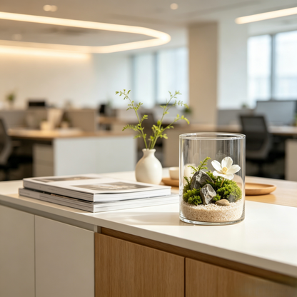 Cylindrical Clear Glass Terrarium Jar