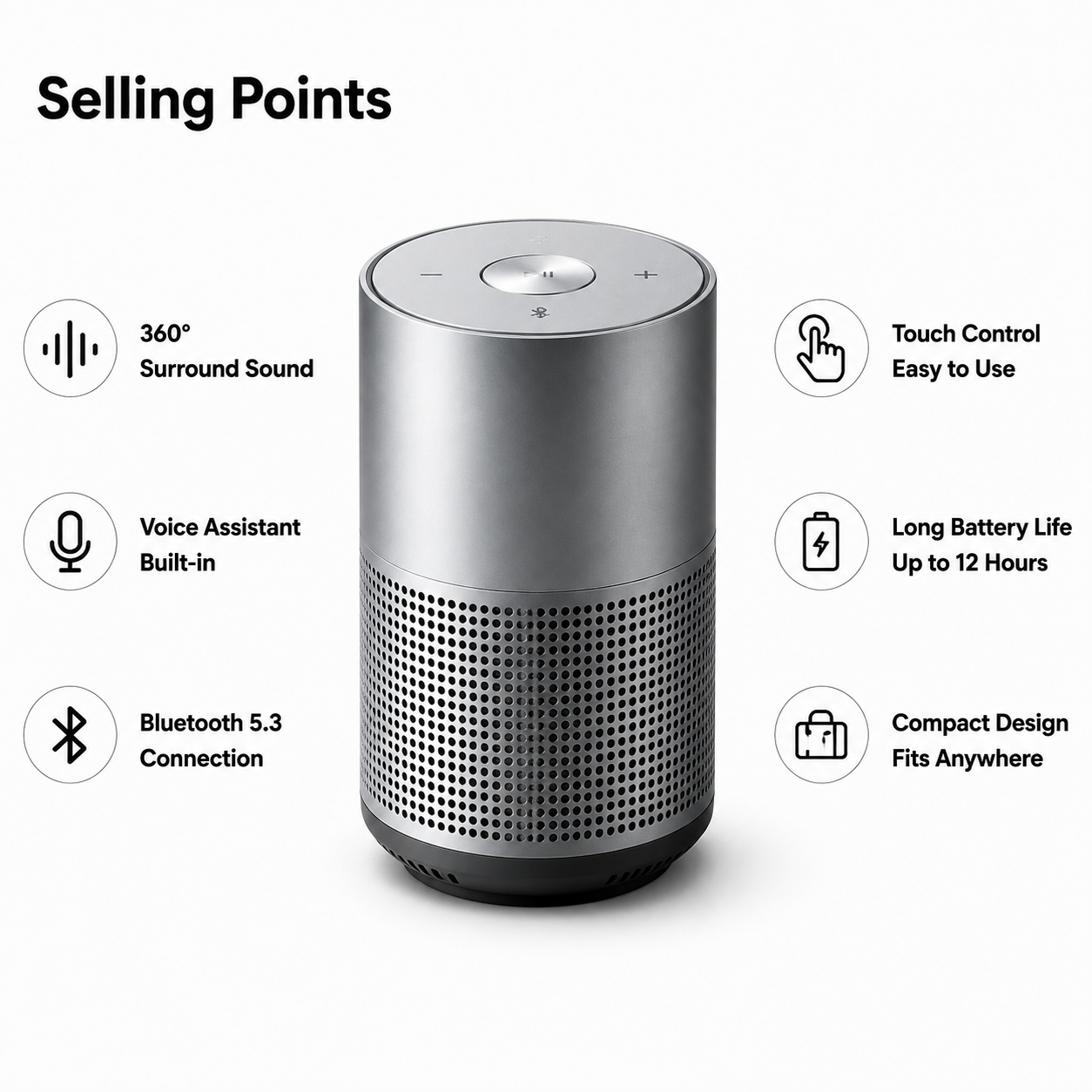 Premium Brushed Metal Bluetooth Speaker