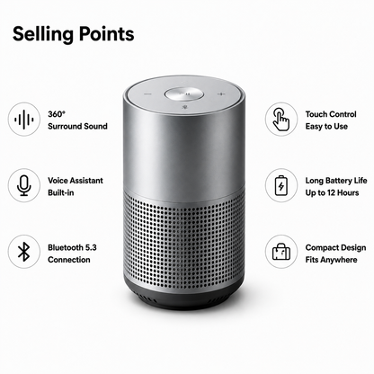 Premium Brushed Metal Bluetooth Speaker