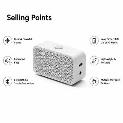 Multi-Function Minimalist Box Bluetooth Speaker