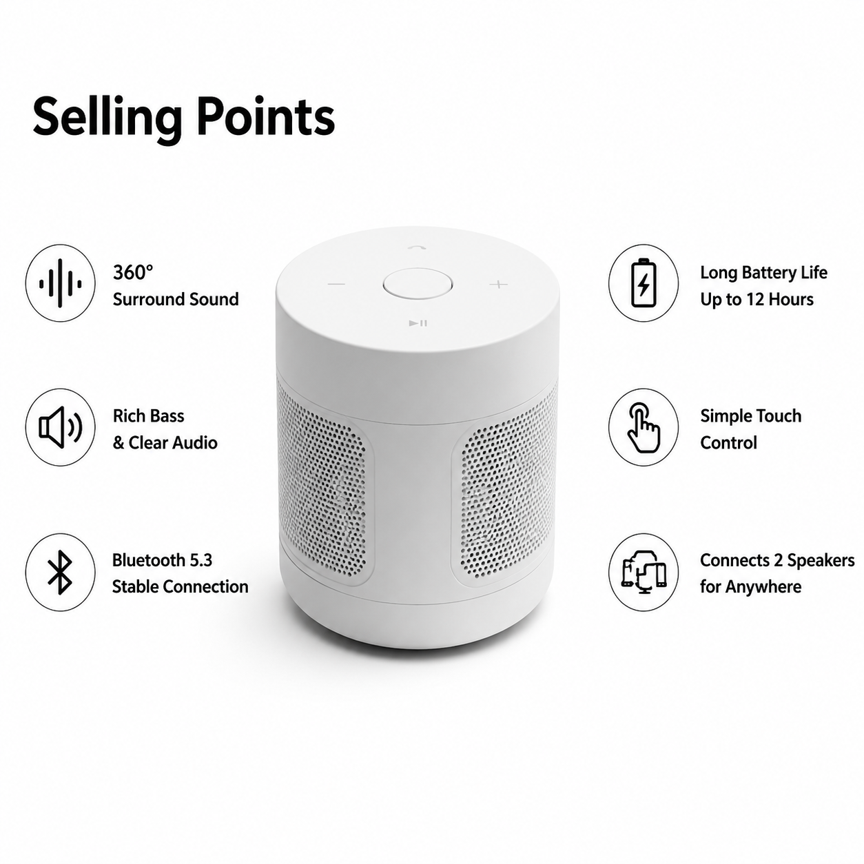 Minimalist Round Bluetooth Speaker