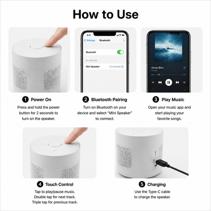 Minimalist Round Bluetooth Speaker