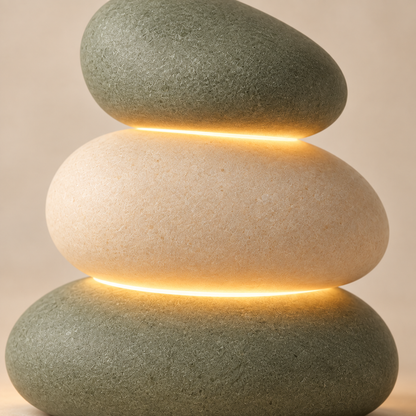 Stacked Stone-Style LED Table Lamp – Decorative Ambient Light with a Warm White Glow