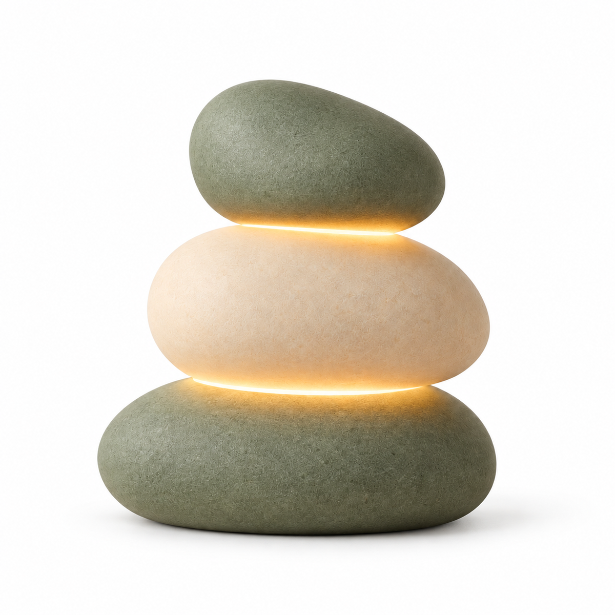 Stacked Stone-Style LED Table Lamp – Decorative Ambient Light with a Warm White Glow