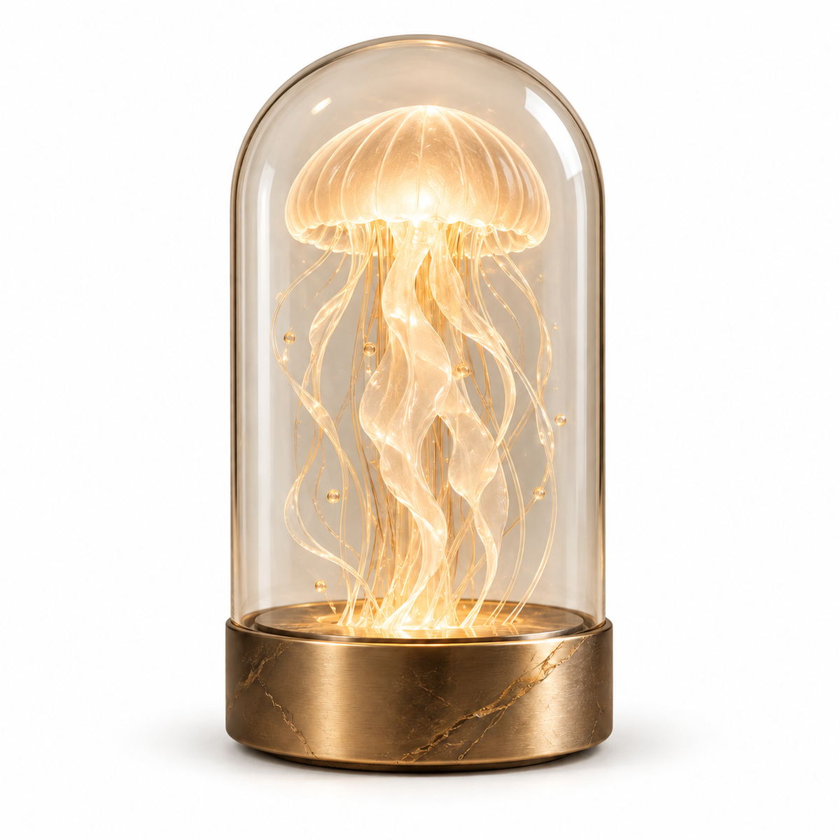 Decorative Jellyfish Lamp Under Glass – Elegant Ambient Light with a Warm Glow for Living Rooms and Bedrooms